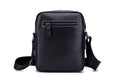 Men Leather Messenger Bag Work Business Casual Small Shoulder Bag Black