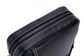 Men Leather Messenger Bag Work Business Casual Small Shoulder Bag Black