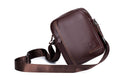 Men Leather Messenger Bag Work Business Casual Small Shoulder Bag Coffee