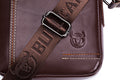 Men Leather Messenger Bag Work Business Casual Small Shoulder Bag Coffee