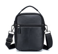 Men Leather Purse Small Messenger Bag Zipper Crossbody Shoulder Bag Black