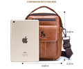 Men Leather Purse Small Messenger Bag Zipper Crossbody Shoulder Bag Brown