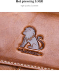 Men Leather Purse Small Messenger Bag Zipper Crossbody Shoulder Bag Brown