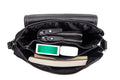 Men Leather Shoulder Bag Messenger Crossbody Travel Pack Bag Black