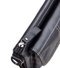 Men Leather Shoulder Bag Messenger Crossbody Travel Pack Bag Black