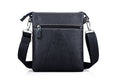Men Leather Shoulder Bag Messenger Crossbody Travel Pack Bag Black