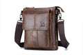 Men Leather Shoulder Bag Messenger Crossbody Travel Pack Bag Brown