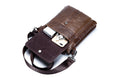 Men Leather Shoulder Bag Messenger Crossbody Travel Pack Bag Brown