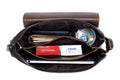 Men Leather Shoulder Bag Messenger Crossbody Travel Pack Bag Brown