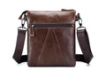 Men Leather Shoulder Bag Messenger Crossbody Travel Pack Bag Brown
