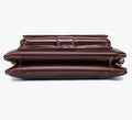 Men Leather Shoulder Bag Messenger Crossbody Travel Pack Bag Coffee