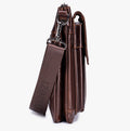 Men Leather Shoulder Bag Messenger Crossbody Travel Pack Bag Coffee