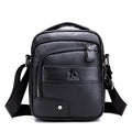 Men Leather Shoulder Bag Messenger Pack Bag Crossbody Bussiness Bag Black