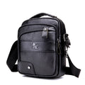 Men Leather Shoulder Bag Messenger Pack Bag Crossbody Bussiness Bag Black