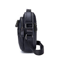 Men Leather Shoulder Bag Messenger Pack Bag Crossbody Bussiness Bag Black