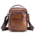 Men Leather Shoulder Bag Messenger Pack Bag Crossbody Bussiness Bag Brown