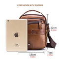 Men Leather Shoulder Bag Messenger Pack Bag Crossbody Bussiness Bag Brown