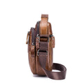 Men Leather Shoulder Bag Messenger Pack Bag Crossbody Bussiness Bag Brown