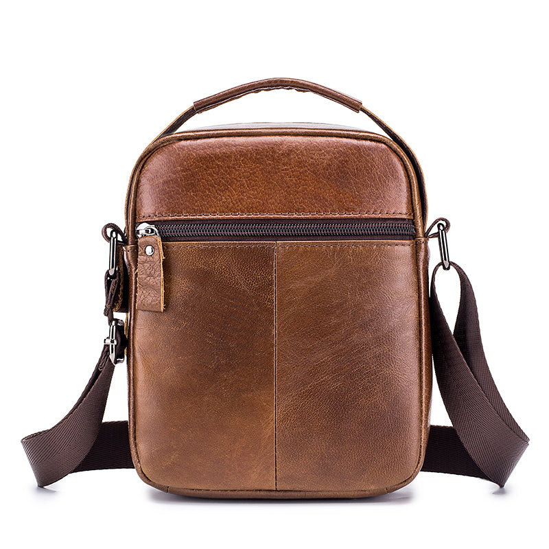 Men Leather Shoulder Bag Messenger Pack Bag Crossbody Bussiness Bag Brown