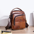 Men Leather Shoulder Bag Messenger Pack Bag Crossbody Bussiness Bag Brown