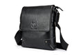 Men Leather Shoulder Bags Retro Small Messenger Satchel Travel Bag Black