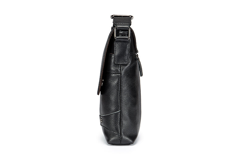 Men Leather Shoulder Bags Retro Small Messenger Satchel Travel Bag Black