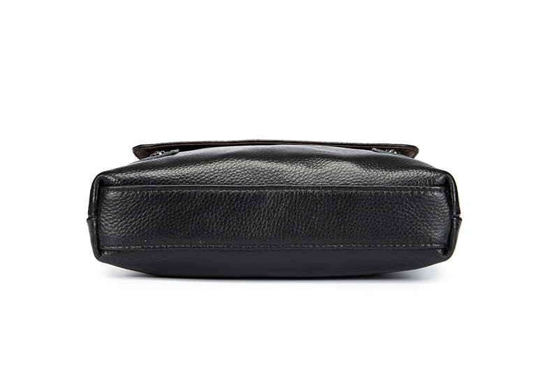 Men Leather Shoulder Bags Retro Small Messenger Satchel Travel Bag Black
