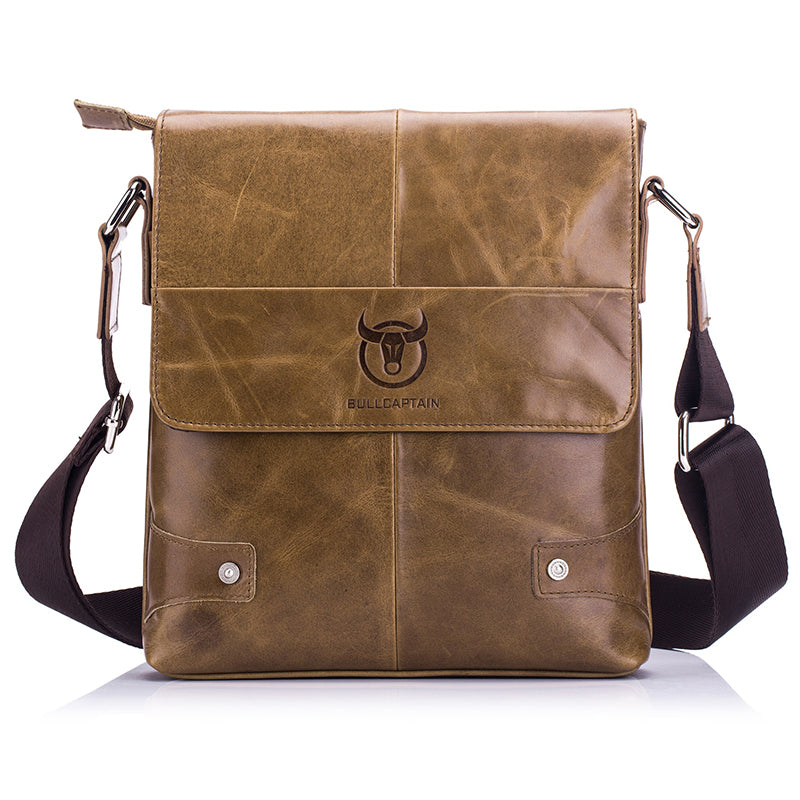 Men Leather Shoulder Bags Retro Small Messenger Satchel Travel Bag Brown
