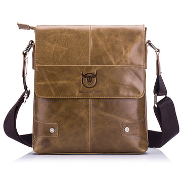 Men Leather Shoulder Bags Retro Small Messenger Satchel Travel Bag Brown