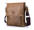 Men Leather Shoulder Bags Retro Small Messenger Satchel Travel Bag Brown