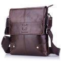 Men Leather Shoulder Bags Retro Small Messenger Satchel Travel Bag Coffee
