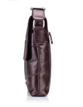 Men Leather Shoulder Bags Retro Small Messenger Satchel Travel Bag Coffee