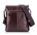 Men Leather Shoulder Bags Retro Small Messenger Satchel Travel Bag Coffee