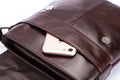 Men Leather Shoulder Bags Retro Small Messenger Satchel Travel Bag Coffee
