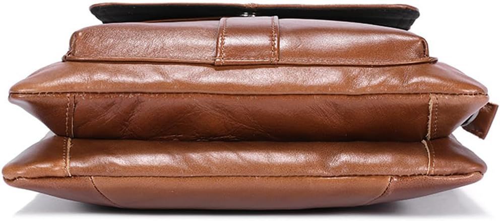 Men Leather Sling Shoulder Crossbody Bag Messenger Outdoor Business Bag Brown