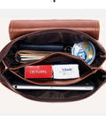 Men Leather Sling Shoulder Crossbody Bag Messenger Outdoor Business Bag Brown