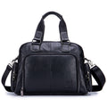 Men Leather Travel Duffle Bag Overnight Gym Sports Weekend Bag Black