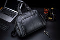 Men Leather Travel Duffle Bag Overnight Gym Sports Weekend Bag Black