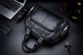 Men Leather Travel Duffle Bag Overnight Gym Sports Weekend Bag Black