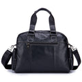 Men Leather Travel Duffle Bag Overnight Gym Sports Weekend Bag Black