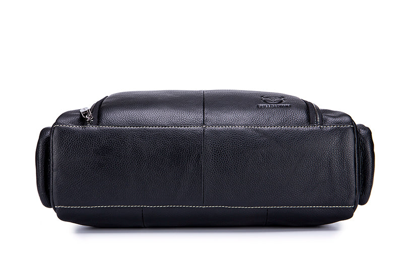 Men Leather Travel Duffle Bag Overnight Gym Sports Weekend Bag Black