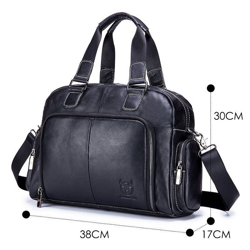 Men Leather Travel Duffle Bag Overnight Gym Sports Weekend Bag Black