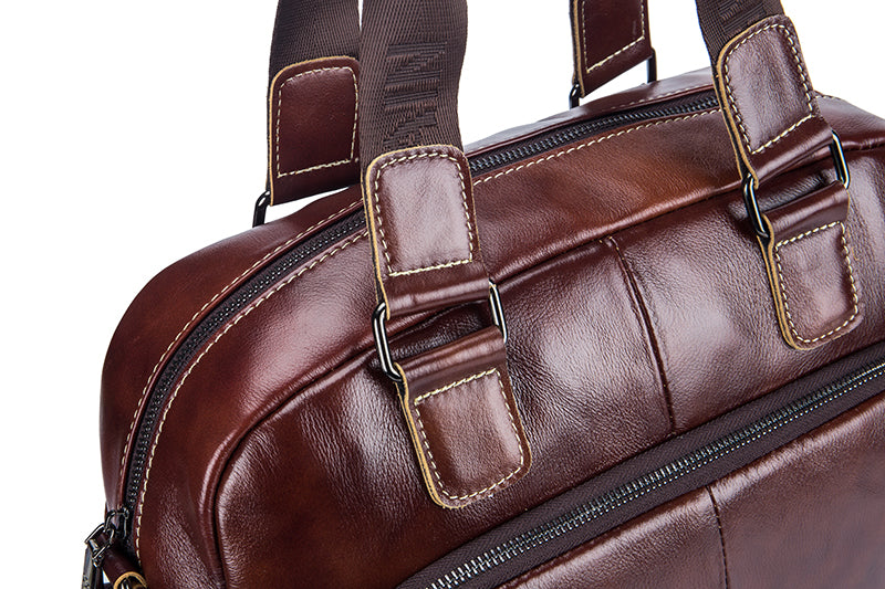 Men Leather Travel Duffle Bag Overnight Gym Sports Weekend Bag Brown