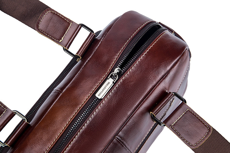 Men Leather Travel Duffle Bag Overnight Gym Sports Weekend Bag Brown