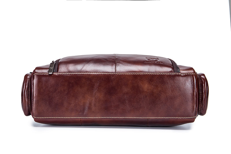 Men Leather Travel Duffle Bag Overnight Gym Sports Weekend Bag Brown