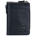 Men Leather Travel Secure Bifold RFID Wallet Large Capacity Wallet Black