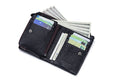 Men Leather Travel Secure Bifold RFID Wallet Large Capacity Wallet Black