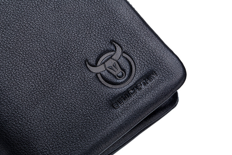Men Leather Travel Secure Bifold RFID Wallet Large Capacity Wallet Black