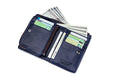 Men Leather Travel Secure Bifold RFID Wallet Large Capacity Wallet Blue