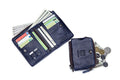 Men Leather Travel Secure Bifold RFID Wallet Large Capacity Wallet Blue